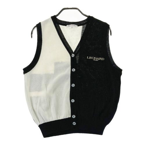 LEONARD SPORT ベスト LEONARD SPORT レオナール スポーツ ニットベスト 総柄 ブラック系