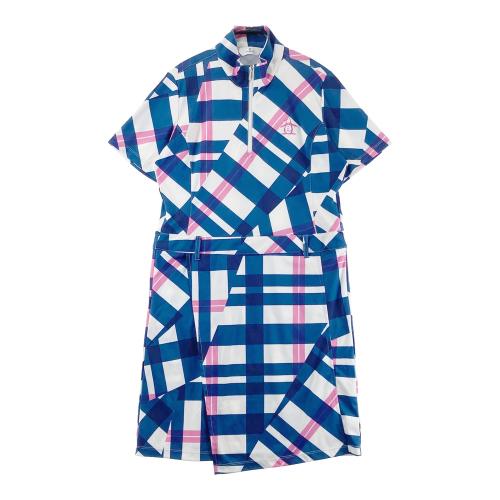 【24時間以内/匿名配送】未使用 マンシングウェア 半袖 ワンピース Mサイズ MUNSING WEAR マンシングウェア 2023年モデル ハーフジップ 半袖