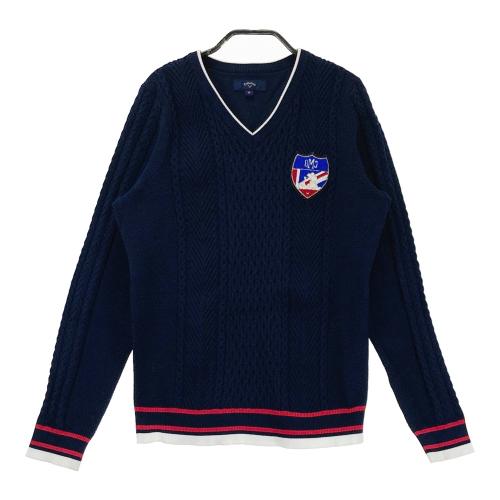 CALLAWAY キャロウェイ Vネック ニットセーター ネイビー系 サイズ：L