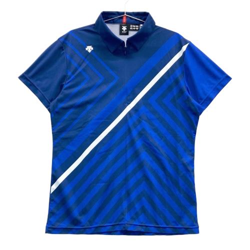 DESCENTE GOLF デサントゴルフ ハーフジップ 半袖ポロシャツ 総柄