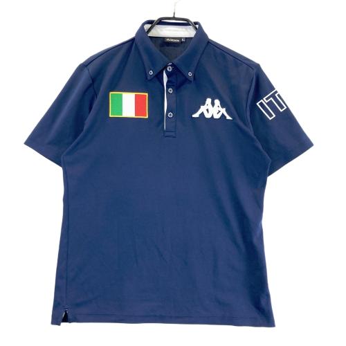 KAPPA GOLF カッパゴルフ 袖ロゴ 半袖ポロシャツ ネイビー系 サイズ：O