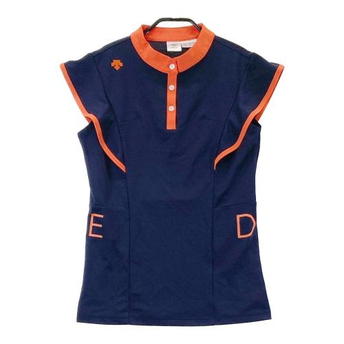 DESCENTE GOLF デサントゴルフ ハーフジップ半袖Tシャツ ネイビー系