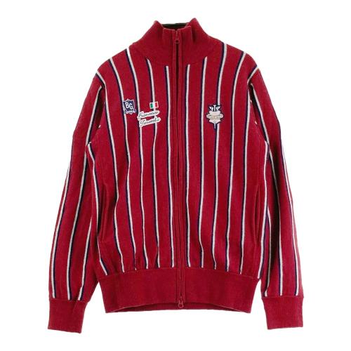 ビームスゴルフ　BEAMS GOLF ニット ジップジャケット　ウール100% BEAMS GOLF ビームスゴルフ ウール ニットジャケット ワッペン