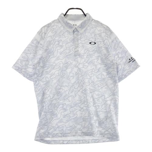 OAKLEY オークリー FOA406429 半袖ポロシャツ スカル 総柄 ホワイト系