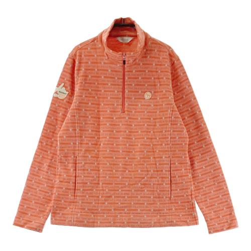 ADABAT アダバット ハーフジップ 長袖Tシャツ 総柄 オレンジ系 サイズ