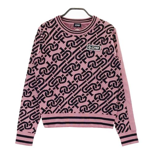 CPG GOLF シーピージーゴルフ ; ニットセーター ロゴ総柄 ピンク CPG GOLF シーピージーゴルフ ; ニットセーター ロゴ総柄 ピンク