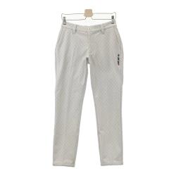 AND PER SE アンパスィ 裏起毛 ストレッチパンツ 総柄 グレー系 サイズ