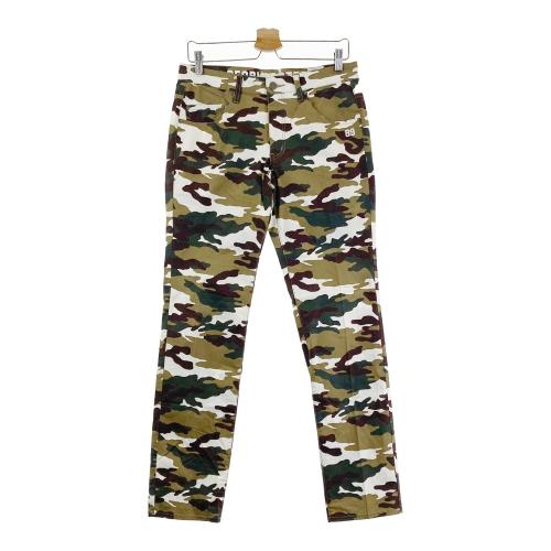 PEARLY GATES パーリーゲイツ ストレッチパンツ 刺繍 総柄 カーキ系