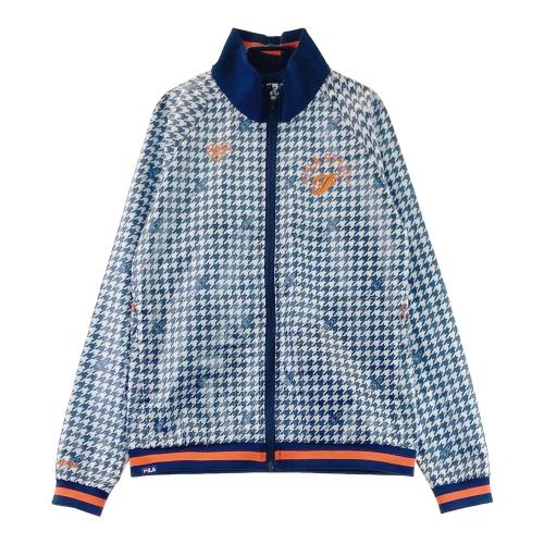 FILA GOLF フィラゴルフ 長袖 ジップジャケット 千鳥柄 ネイビー FILA GOLF フィラゴルフ 長袖 ジップジャケット 千鳥柄 ネイビー