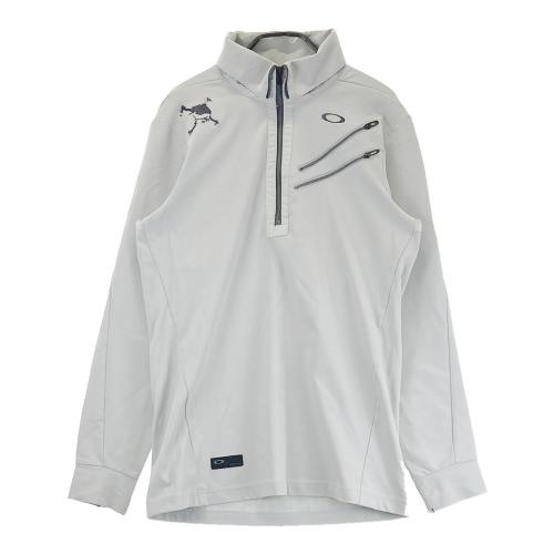 OAKLEY ハーフジップ 長袖 デザイントップス M グレー スポーツウェア OAKLEY（オークリー） （メンズ）ゴルフウェア 吸汗速乾 長袖 ハーフ