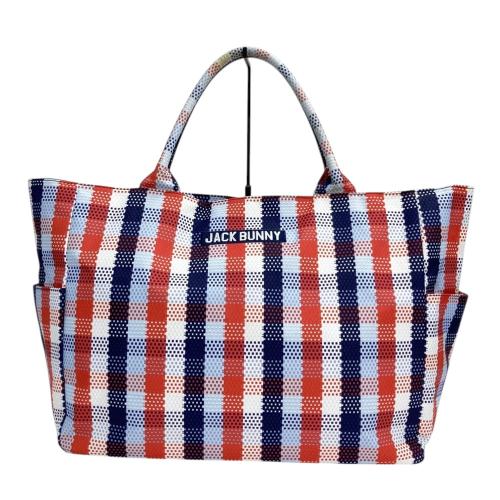 MARK&LONA マークアンドロナ トートバッグ スカル チェック柄 レッド系