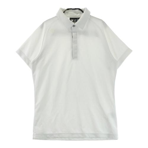 【新品】 【限定品】DESCENTE ホワイト ゴルフポロシャツ L JAPAN DESCENTE GOLF 【超美品】デサントゴルフ 長袖ポロシャツ 白×ネイビー