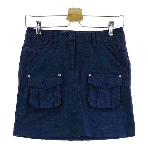 【美品】BRIEFING GOLF スカート サイズM BRIEFING GOLF ブリーフィング スカート 麻混 ネイビー系 サイズ：XS