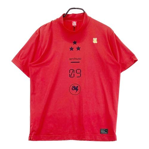 ARCHIVIO アルチビオ 半袖ポロシャツ ストライプ柄 レッド系 サイズ