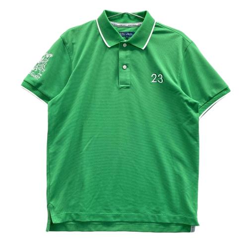サイズ：M 23区GOLF ニジュウサンクゴルフ  襟デザイン 半袖ポロシャツ  グリーン系 [240101639775] ゴルフウェア メンズ ストスト 23区GOLF ニジュウサンクゴルフ 襟デザイン 半袖ポロシャツ グリーン系