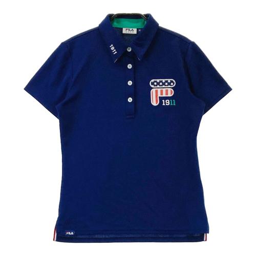 FILA GOLF フィラゴルフ 半袖ポロ ワンピース ボーダー柄 ネイビー系