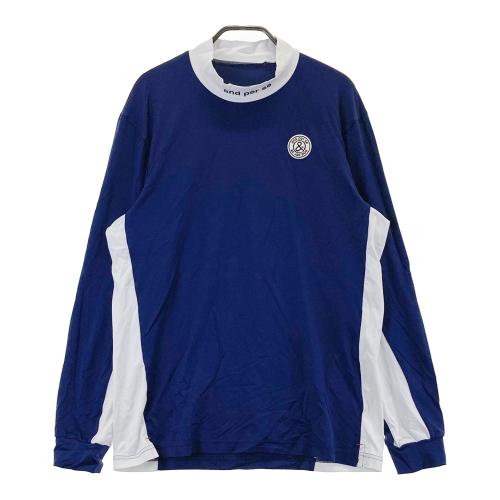 サイズ：LL AND PER SE アンパスィ 2024年モデル ハイネック 長袖Tシャツ  ネイビー系 [240101493920] ゴルフウェア メンズ ストスト AND PER SE アンパスィ 2024年モデル ハイネック 長袖Tシャツ ネイビー
