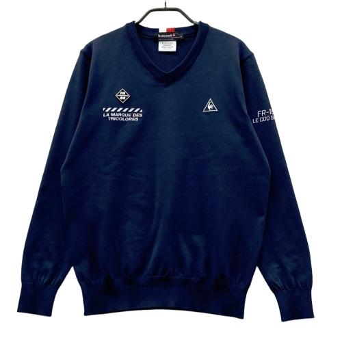 LE COQ GOLF ルコックゴルフ Vネック ニットセーター ネイビー系