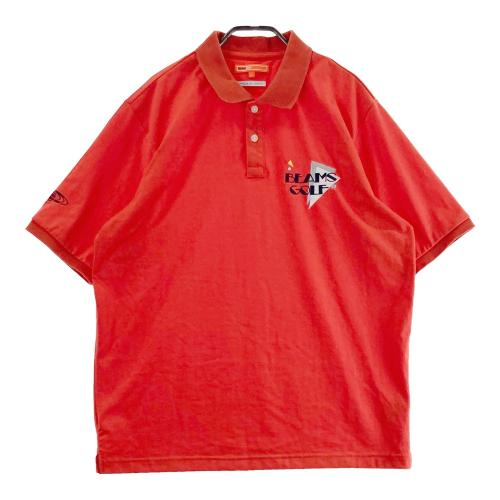 BEAMS GOLF ビームスゴルフ 半袖Tシャツ ロゴ刺繍 レッド系 サイズ：L