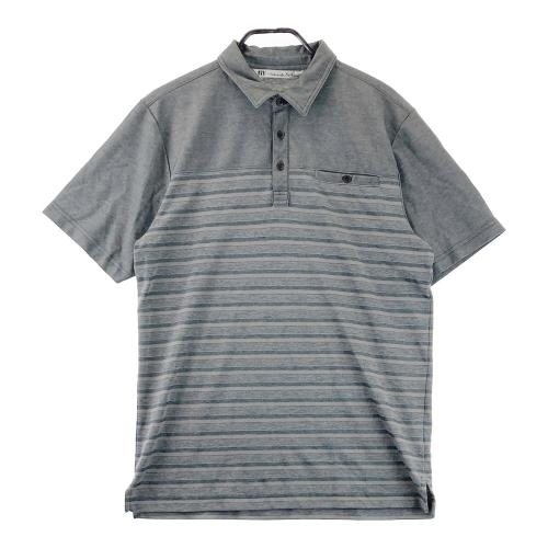TRAVIS MATHEW トラビスマシュー 半袖ポロシャツ ボーダー柄 グレー系