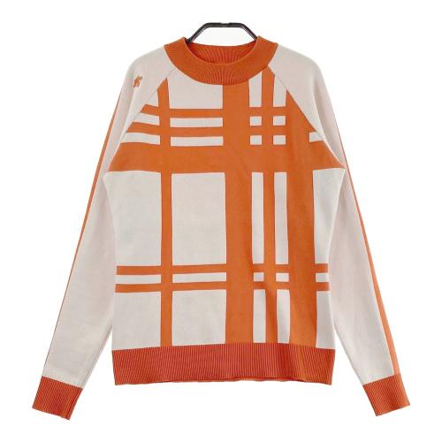 DESCENTE GOLF デサントゴルフ : ニットセーター 総柄 オレンジ DESCENTE GOLF デサントゴルフ : ニットセーター 総柄 オレンジ