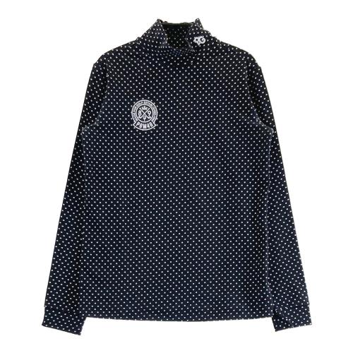 パーリーゲイツ 長袖ハイネックシャツ オレンジ×ネイビー PEARLY GATES