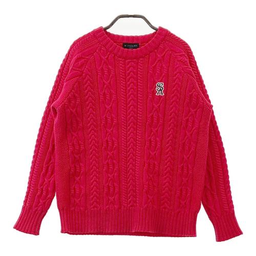 ST ANDREWS セントアンドリュース ケーブルニット セーター 赤 未使用 ST ANDREWS セントアンドリュース ニットセーター ケーブル編み ピンク