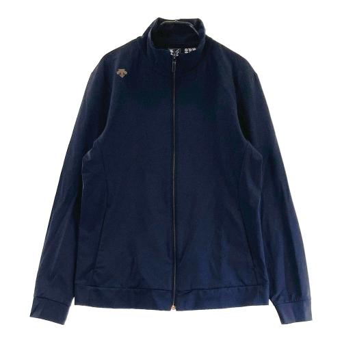 美品【デサントゴルフ】メンズ フルジップボンバージャケット DESCENTE GOLF デサントゴルフ フルジップジャケット ネイビー系