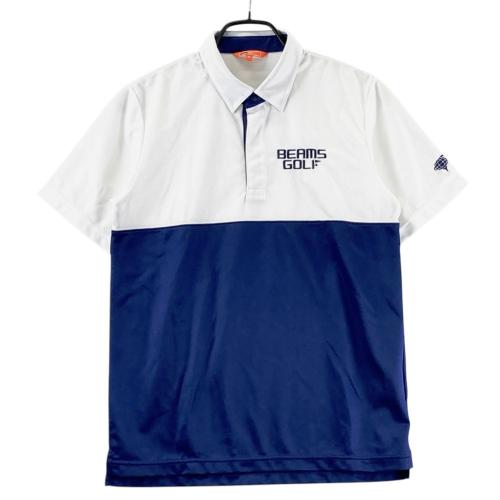 【未使用】BEAMS GOLF ポロシャツ（ホワイト×ネイビー定価17,600円 BEAMS GOLF ビームスゴルフ 紺白 半袖ポロシャツ ホワイト系 サイズ：M