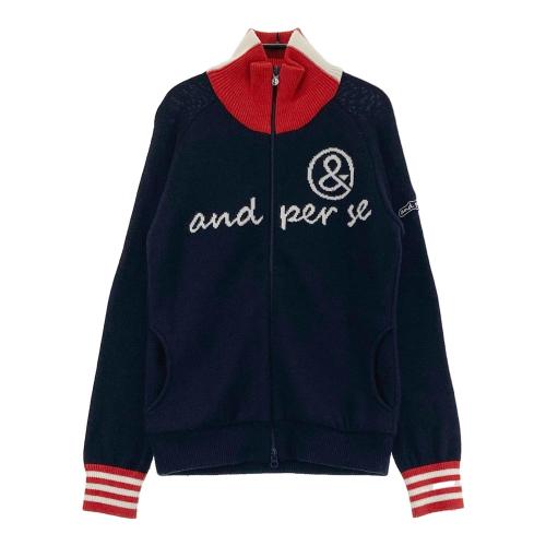 週末セールand per se アンパスィ ネイビー フード付き ジャケット AND PER SE アンパスィ フード付 ジップジャケット ボーダー柄