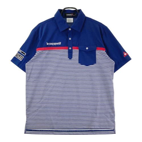 LE COQ GOLF ルコックゴルフ 半袖ポロシャツ ボーダー柄 ネイビー系