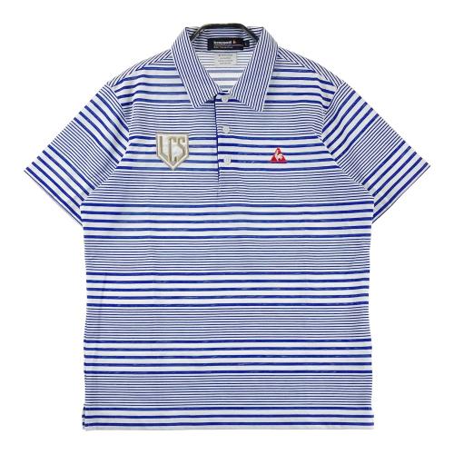 LE COQ GOLF ルコックゴルフ 半袖ポロシャツ ボーダー柄 ホワイト系