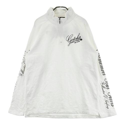 GOTCHA GOLF ガッチャゴルフ ハーフジップ 長袖Tシャツ ホワイト系