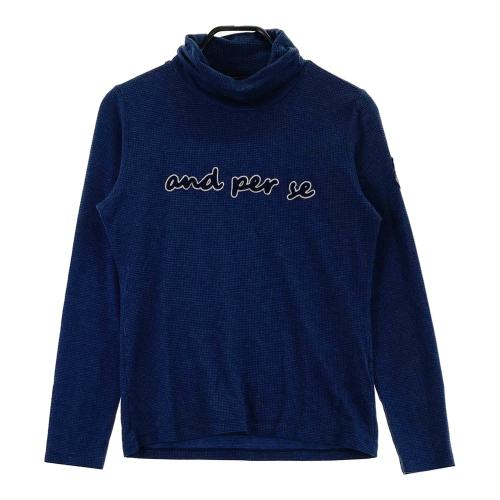 レディース アンパスィ and per se セーター M 紺×白 ネイビー