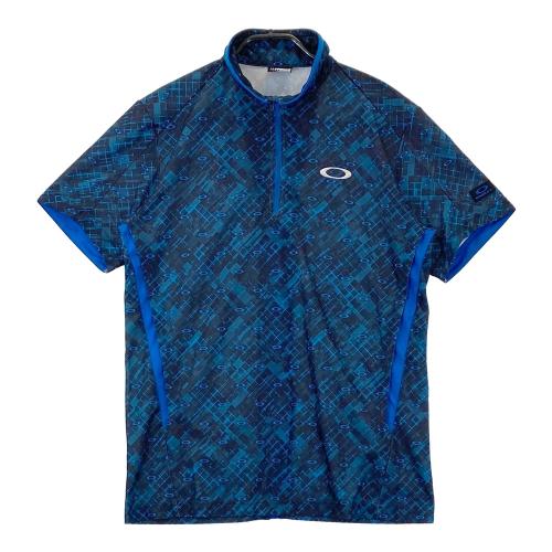 OAKLEY オークリー 433440JP ハーフジップ 半袖Tシャツ ロゴ 総柄