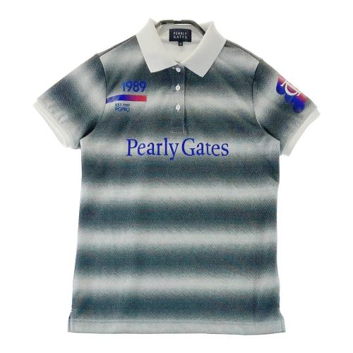 PEARLY GATES パーリーゲイツ 長袖ポロシャツ ボーダー柄 ブラック系