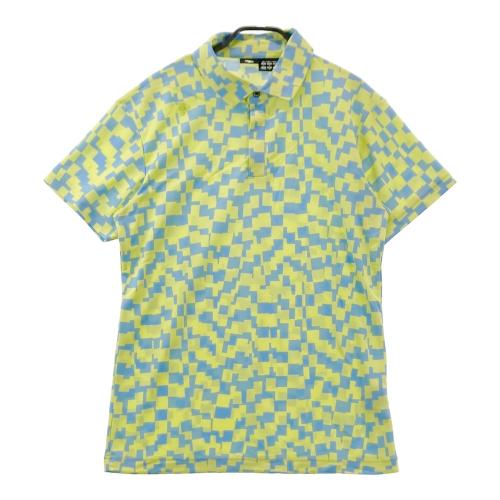 DESCENTE GOLF デサントゴルフ 半袖ポロシャツ 市松柄 グリーン系