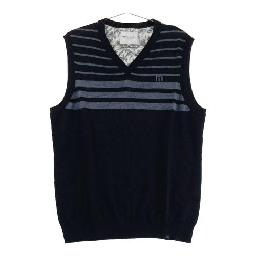 サイズ：2XL TRAVIS MATHEW トラビスマシュー  ウールベスト ボーダー柄 ブラック系 [240101657526] ゴルフウェア メンズ ストスト TRAVIS MATHEW トラビスマシュー ウールベスト ボーダー柄 ブラック系