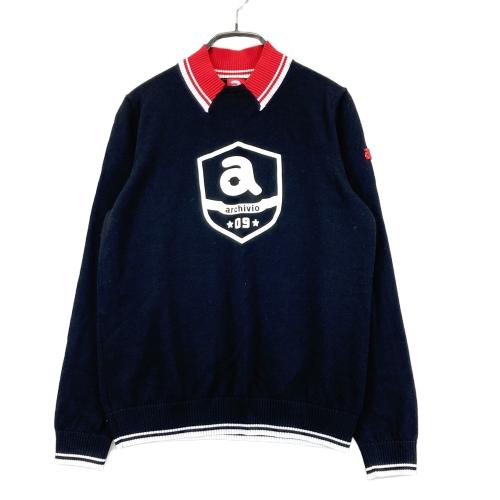 ARCHIVIO アルチビオ ; ウール混 ニット セーター ネイビー系 サイズ