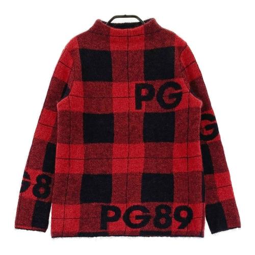 PEARLY GATES パーリーゲイツ モヘヤ混 長袖ニットセーター チェック柄