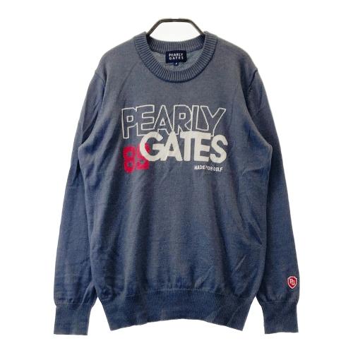 PEARLY GATES パーリーゲイツ クルーネック 長袖ニットセーター 千鳥柄 