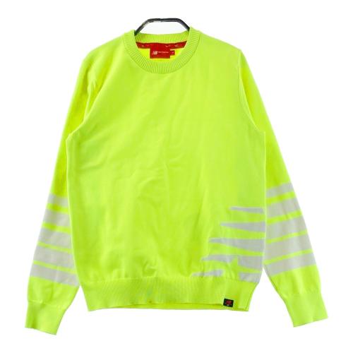 ✨美品✨ニューバランスゴルフ 防風 裏地付 ニット 2 L イエロー ビッグロゴ NEW BALANCE GOLF ニューバランス フェザー ヤーン ニット セーター