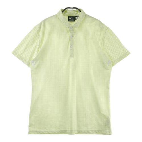 DESCENTE GOLF デサントゴルフ 半袖ポロシャツ 市松柄 グリーン系