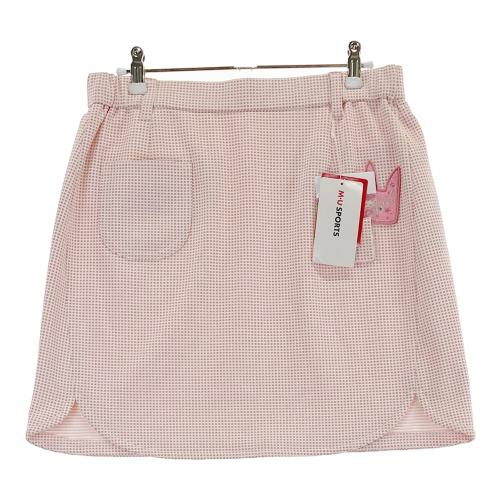 サイズ：44 M.U SPORTS エムユースポーツ  ストレッチスカート ワッペン チェック柄 ピンク系 [240101660931] ゴルフウェア レディース ストスト M.U SPORTS エムユースポーツ ストレッチスカート ワッペン チェック柄