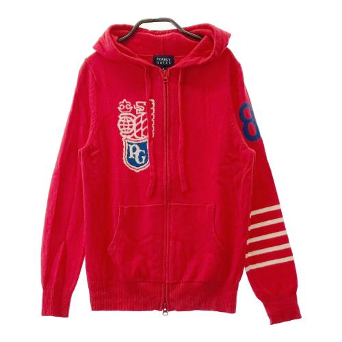 サイズ：1 PEARLY GATES パーリーゲイツ  フード付 ニットジャケット ニットパーカー  レッド系 [240101733926] ゴルフウェア レディース ストスト PEARLY GATES パーリーゲイツ フード付 ニットジャケット ニット