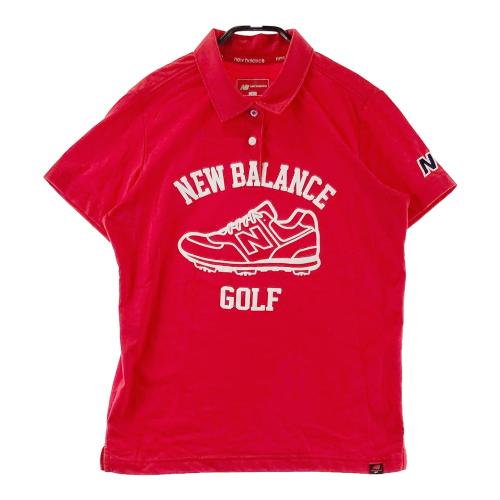 NEW BALANCE GOLF ニューバランス 半袖ポロシャツ ワッペン 総柄 