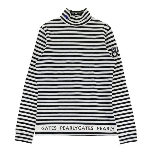 PEARLY GATES パーリーゲイツ ハイネック長袖Tシャツ ボーダー柄