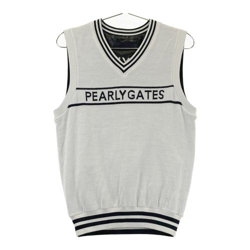 PEARLY GATES パーリーゲイツ リバーシブル ニット ベスト ホワイト系