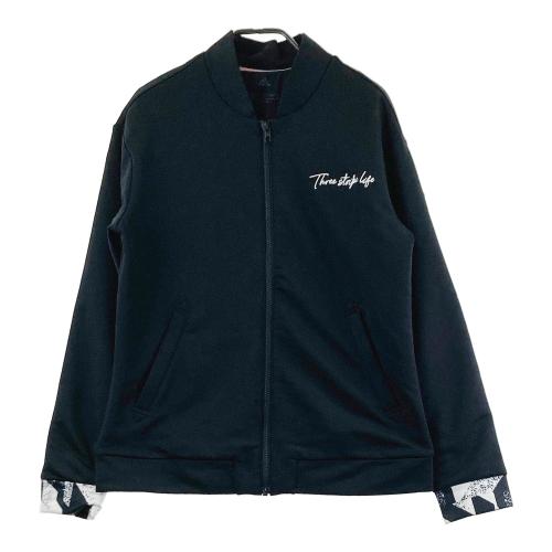 00's adidas GOLF ロゴ刺繍3ライン 袖着脱可 古着プルジャケット ADIDAS GOLF アディダスゴルフ ジップジャケット ワッペン ブラック系