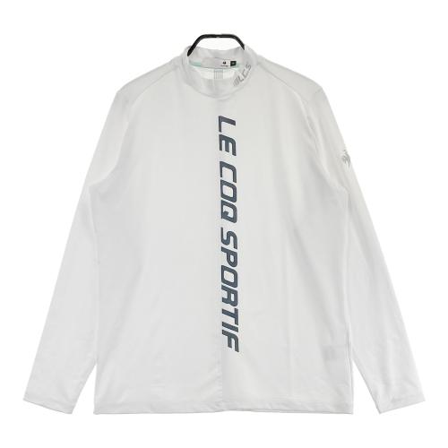 サイズ：L RESURRECTION レザレクション  モックネック 長袖Tシャツ ロゴ 総柄 ホワイト系 [240101451767] ゴルフウェア メンズ ストスト RESURRECTION レザレクション モックネック 長袖Tシャツ ロゴ総柄